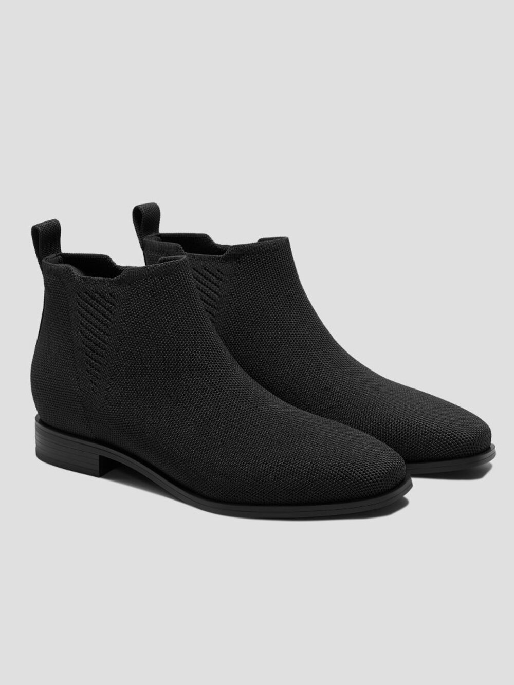 Vivaia Black Square-Toe Slip-On Chelsea Boots (Ryan Slip-On) Size 9